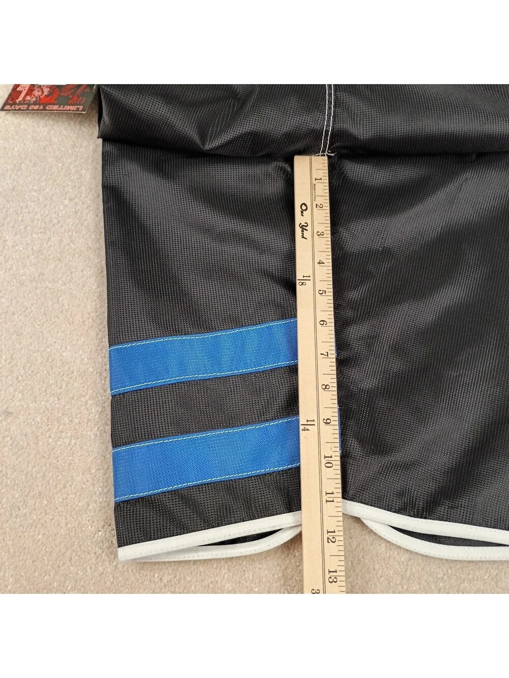 Jettribe Racing Shorts Mens Size 36 Blue Black Board Surfing Trunks Drawstring